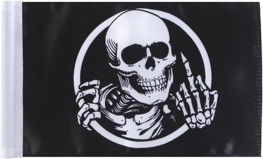 2Pack Skull & Crossbones Pirate American Motorcycle Flag 6x9" with 4/5" Sleeve for 3/8" Poles