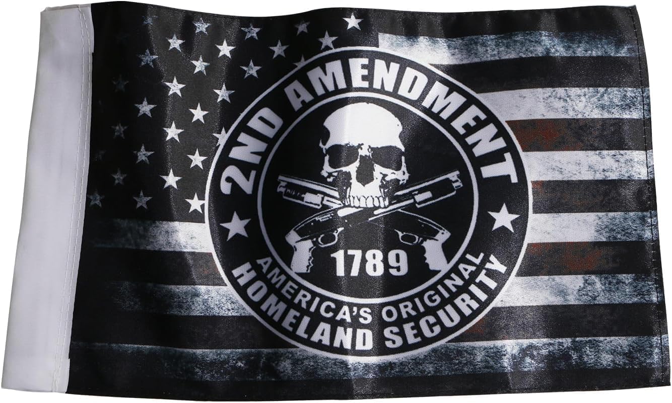2Pack Homeland Security Mini Motorcycle Flag – Double‑Sided Cotton 6x9 Inch Outdoor Flag
