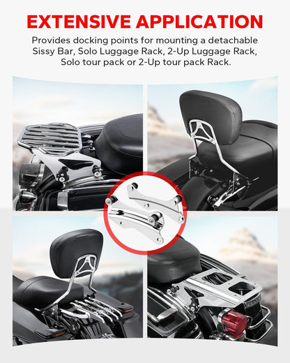 4-Point Detachable Rear Docking Hardware Kit – Chrome Finish – Fits 2014–2018 Harley Touring Models