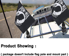 2Pack Pow Mia Flag, Motorcycle You Are Not Forgotten Flags, Flagpole 6x9''