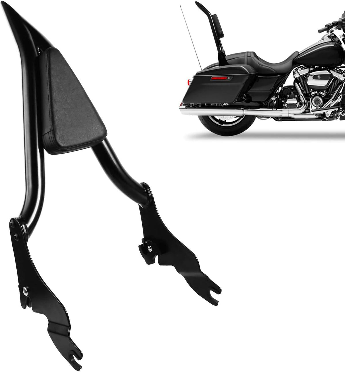 Harley Davidson Road King 16\" Detachable Sissy Bar with Pointed Backrest