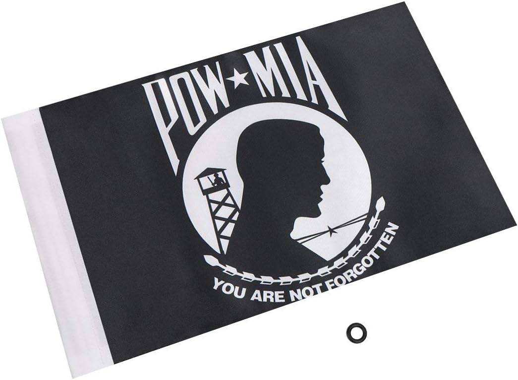 Harley Davidson motorcycles with 2Pack Pow Mia flags, showcasing the 'You Are Not Forgotten' message on a 6x9'' flagpole1