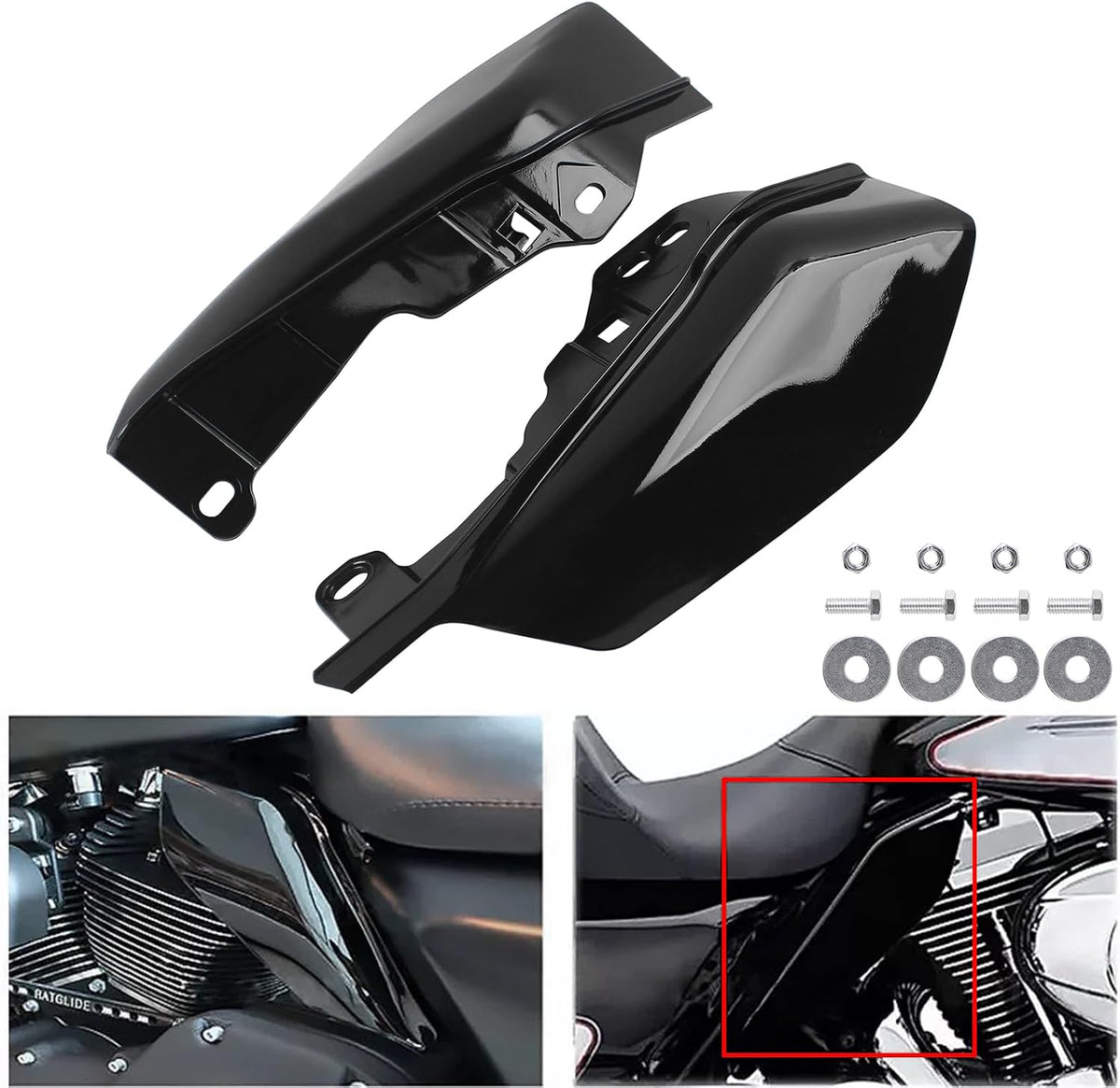 Mid-Frame Air Deflectors & Heat Shields for Harley Touring (2009–2024)