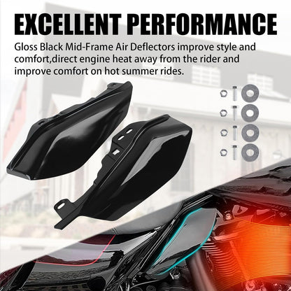 Mid-Frame Air Deflectors & Heat Shields for Harley Touring (2009–2024)