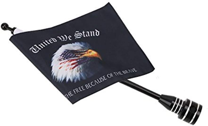 2Pack 6x9" American & Eagle Motorcycle Flags Kit – Chrome 13" Flagpoles & Mounts for Harley, Honda Goldwing, Yamaha & More