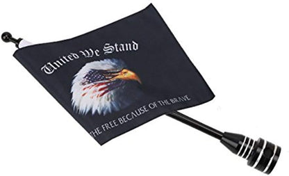 2Pack 6x9" American & Eagle Motorcycle Flags Kit – Chrome 13" Flagpoles & Mounts for Harley, Honda Goldwing, Yamaha & More