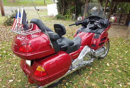 2Pack Foldable Chrome Harley Davidson Flags Pole Mounts -POW/MIA Flags Included