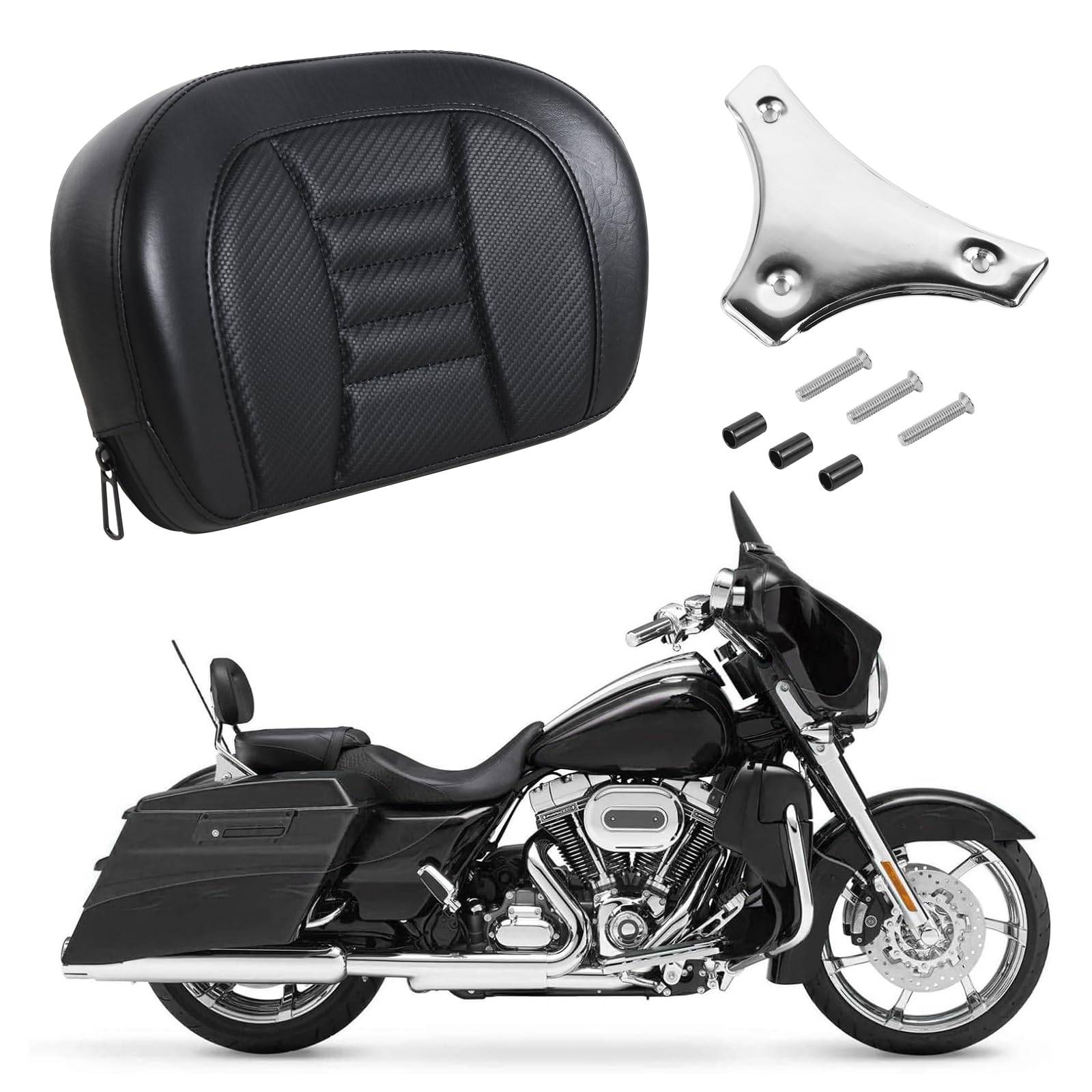 Detachable Sissy Bar Backrest Cushion Pad for Harley Davidson Glide Road King Traveler6