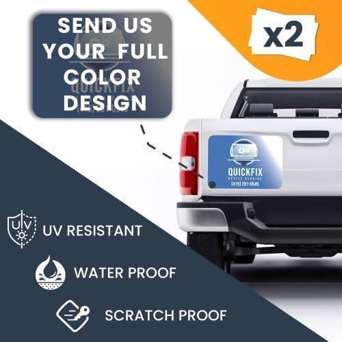 Custom Large Size Rectangle Magnet, 2 Pack, Perfect for Businesses, Advertising, Personal Use, Gifts, Magnetic Vinyl for Vehicles and Any Magnetic Surface