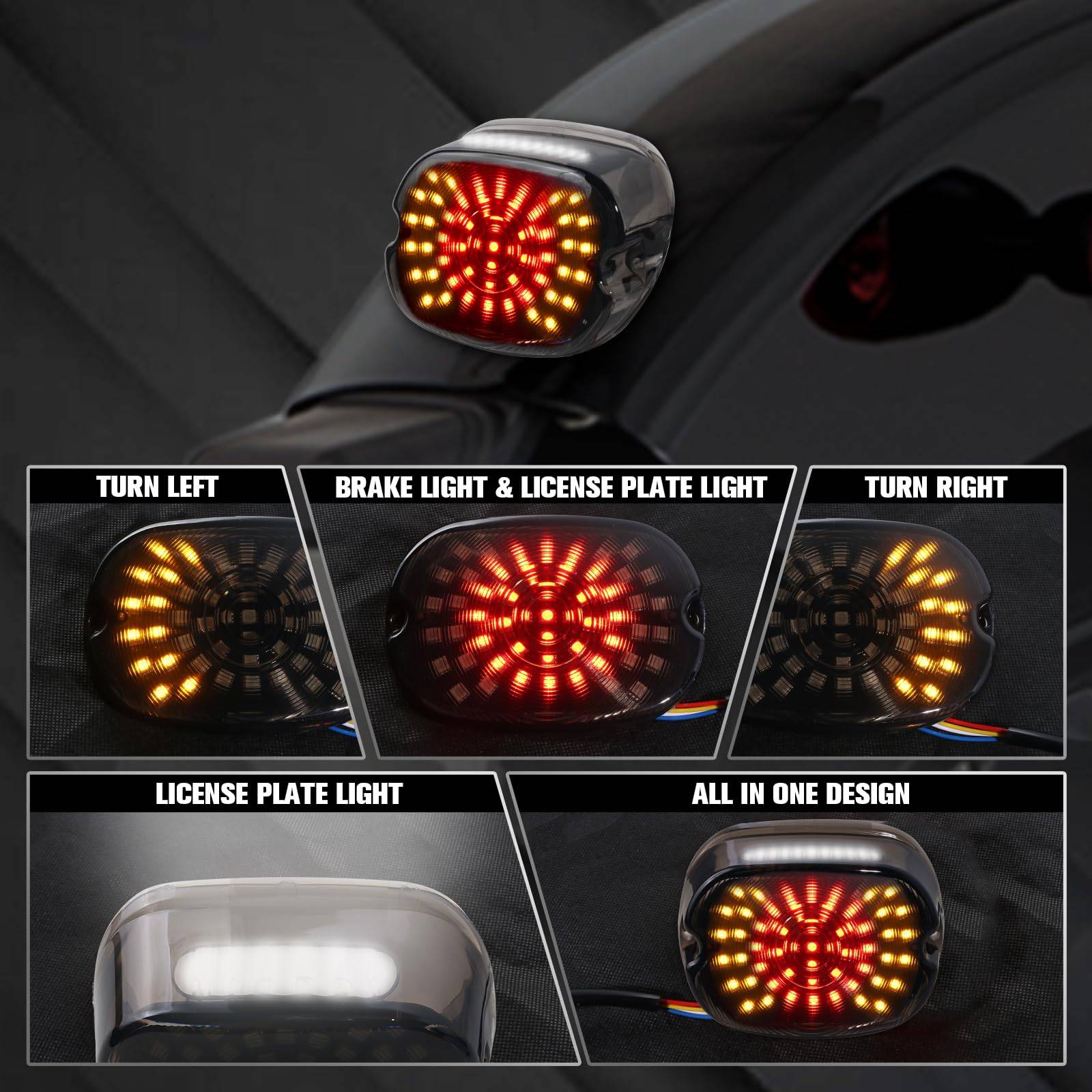 Harley-Davidson LED Tail Light & Turn Signals Combo for 1991-2010 Models