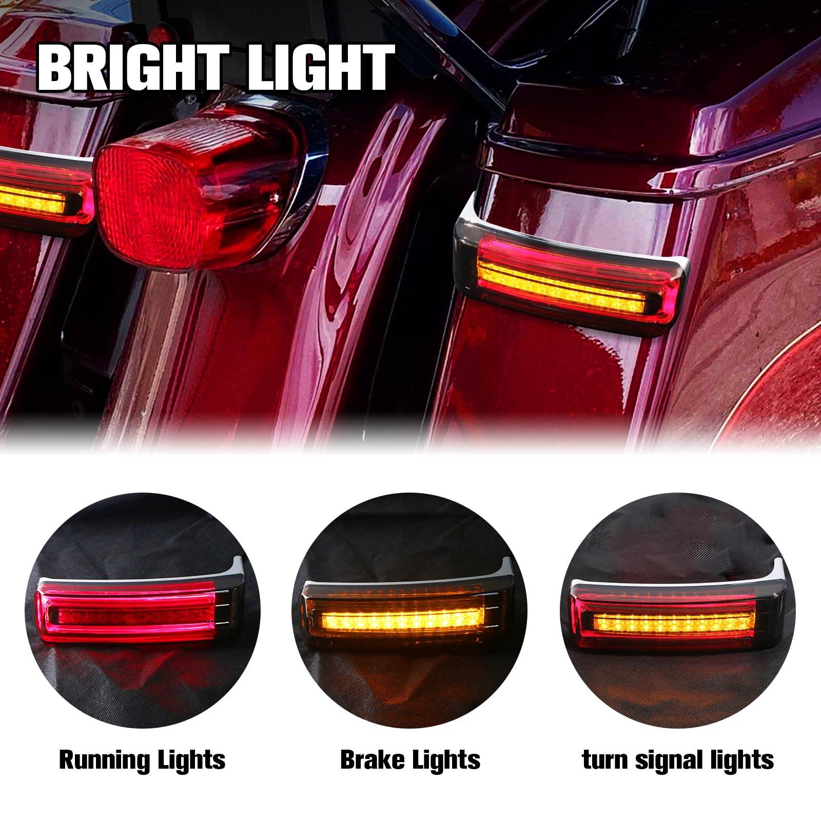 Harley Touring LED Saddlebag Tail Light Kit 2014-2023 - Enhanced Visibility