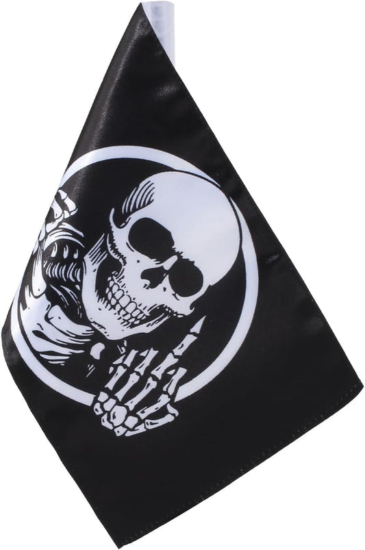 2Pack Skull & Crossbones Pirate American Motorcycle Flag 6x9" with 4/5" Sleeve for 3/8" Poles