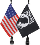 American Flag Flagpole Mount POW MIA For Harley Davidson