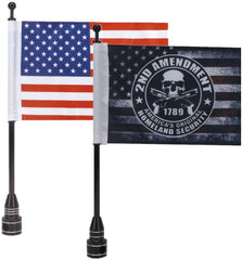 2Pack Skull American Flag Flagpole kit Mount for Harley Davidson