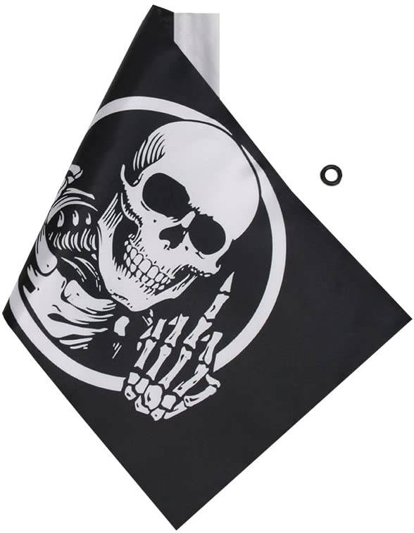 2Pack Skull Motorcycle Flag 6 x 9 Inch, Flags Mount Pole HD Motorcycle