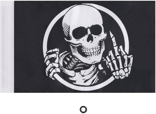 2Pack Skull Motorcycle Flag 6 x 9 Inch, Flags Mount Pole HD