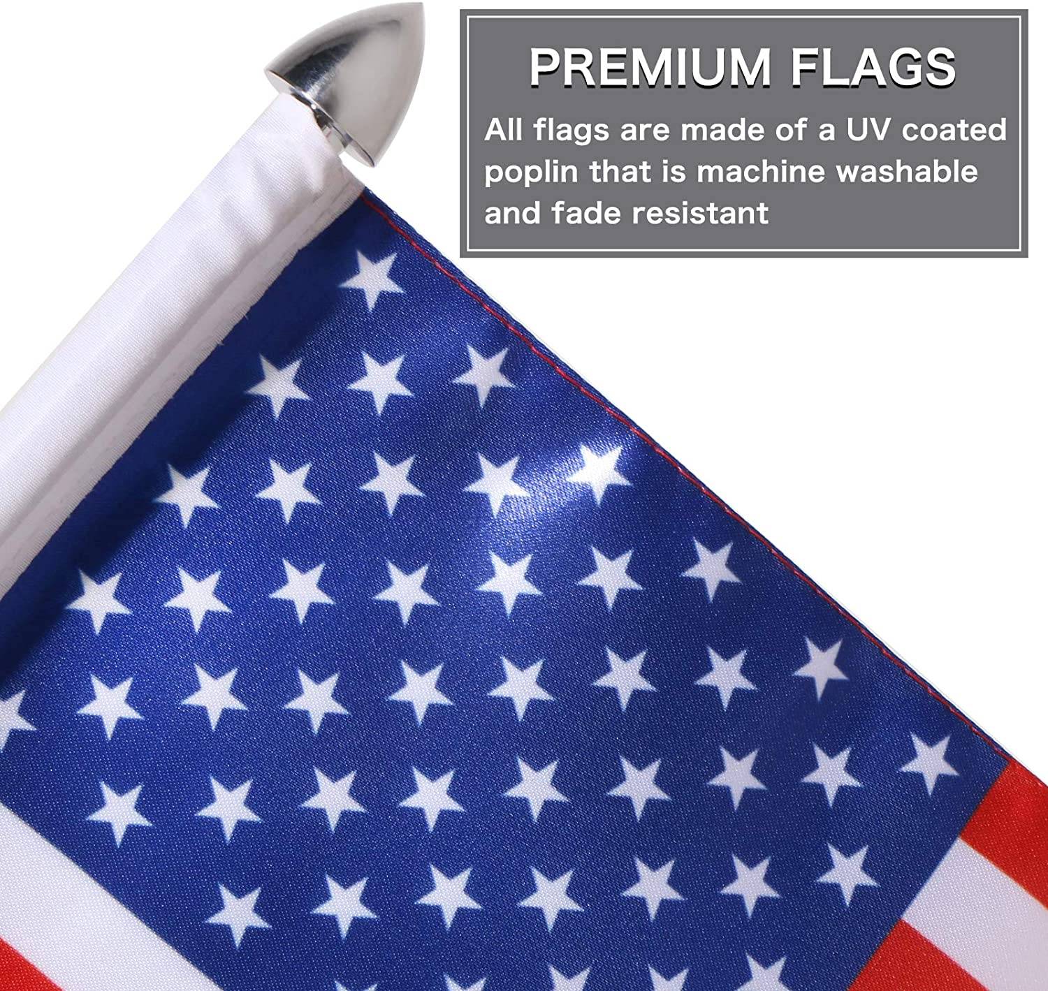 2 Pcs Motorcycle Flagpole Mount Foldable 90° (2 Color Flags)